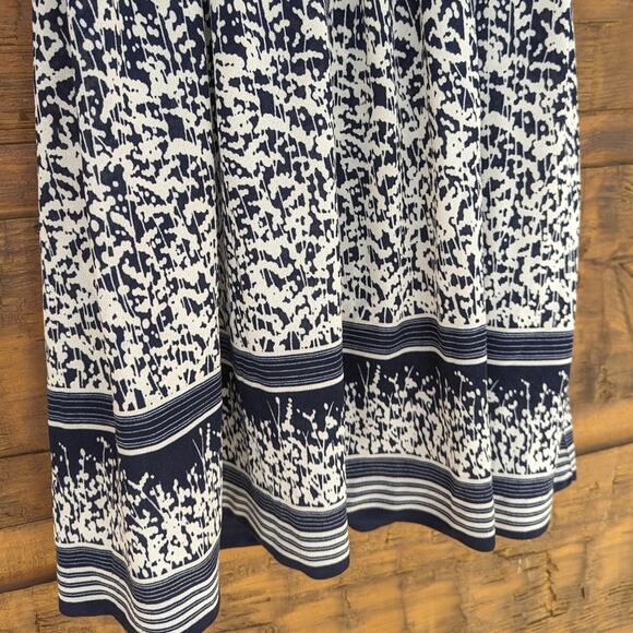 Vintage 70s Artsy Murray Meisner Dress Women's Size Small Navy Floral Ombre - Picture 4 of 7